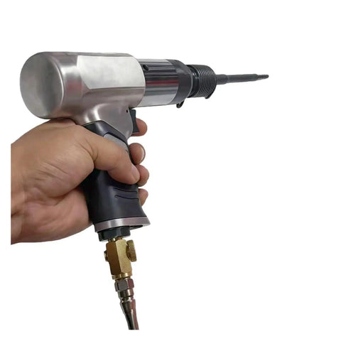 Get The Ultimate Alloy Steel Valve Guide Remover Tool For Cars! 5-8mm pneumatic impact tool with air hose, held in hand