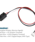 5 Piece Infrared Break Beam Sensor Kit With 5mm Emitter And Cable Options For 30cm, 50cm And 100cm, close-up of receiver with wires