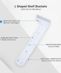 Heavy Duty L-Shaped Steel Bracket for Floating Shelves and Wall Cabinets Hella Sturdy TV Stands White Finish Stud Mounted Q235 Steel