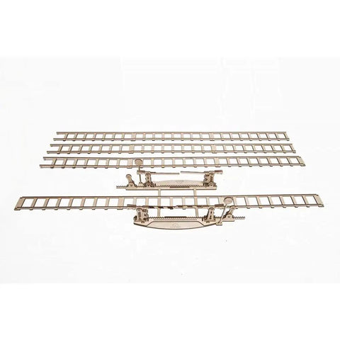 Self Propelled Modular Mechanical Rails Puzzle 3D Wooden Brain Teaser With No Glue Self Assembly For Kids Teens And Adults Ready For Hands On Engineering Fun, 3D wooden track pieces