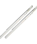 Rugged Three Fold Full Extension Drawer Slides Side Mount 400mm Ball Bearing Runners For Cabinets RVs Medical Carts And Electronics Enclosures Zinc Plated Steel With Smooth Glide displayed.