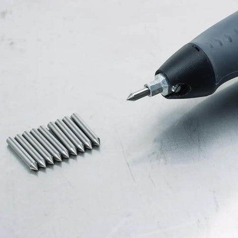 Ten Piece Carbide Point Engraver Bits Set For Rotary Tool Scribe Tips Nozzles For Engraving One Eighth Inch Diameter Metal Wood