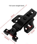Aluminum Frame Glass Door Hinges Set With Hydraulic Damping Buffers For Display Cabinets, shown with measurements.