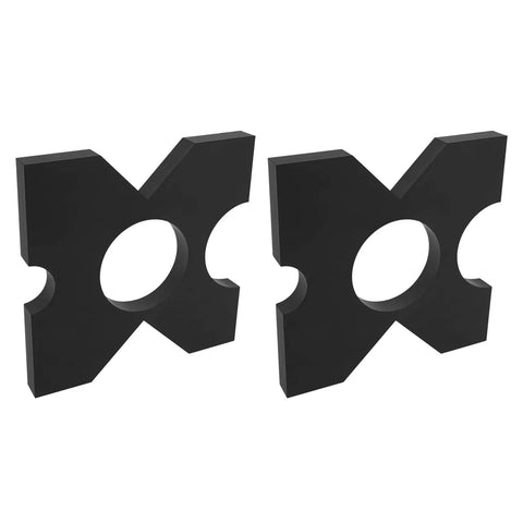 Heavy Duty H Frame Hydraulic Shop Press Plates Set, 9.75 x 9.75 x 1 in, two-piece metal plates with 4 notches, durable iron construction.
