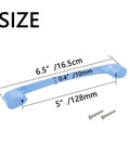 8 Pack 5 Inch Hole To Hole Cartoon Pulls For Kids Room Wardrobe Doors And Drawers Handles Blue Durable Frosted Finish with Screws