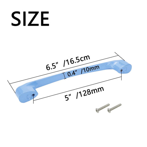 8 Pack 5 Inch Hole To Hole Cartoon Pulls For Kids Room Wardrobe Doors And Drawers Handles Blue Durable Frosted Finish with Screws