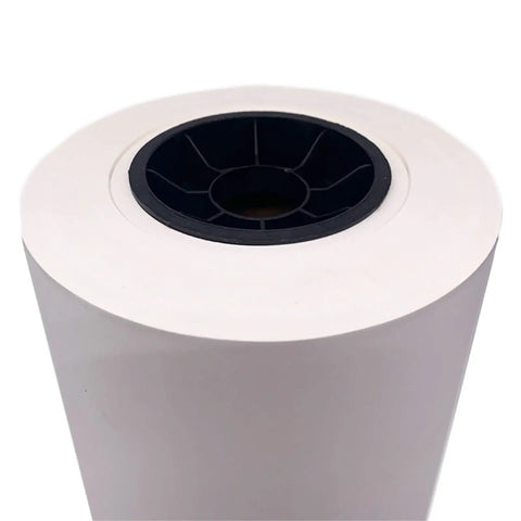 Sticky High Tack Sublimation Transfer Paper Roll 36 Inch By 328 Feet For Elastic Fabrics Polyester Spandex Ghosting Free Heat Transfer Paper 100Gsm Adhesive 3 Inch Core Durable Easy Peel. Close-up of roll top view.