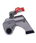Heavy Duty Hydraulic Torque Wrench With One Inch Square Drive And Ten Thousand Psi Rating Crafted From Aerospace Grade Alloy For Top Shelf Job Site Results Featuring Swivel Inlet Port And Precision That Hits Different Every Single Time, angled side view showcasing swivel inlet.