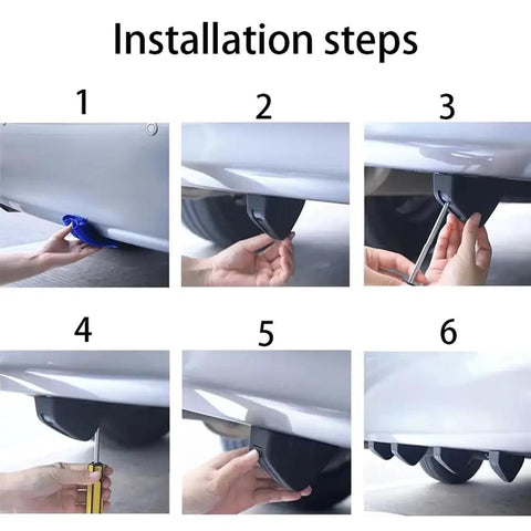 Installation steps for Heavy Duty Abs Rear Bumper Lip Diffuser Spoiler For Tesla Cybertruck 2023 To 2026.