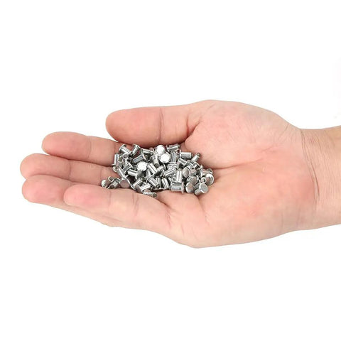 Kickass 6.5Mm Tire Stud Screws For Cars Motorcycles Atv Utv Solid Tungsten Steel in a hand showing bulk quantity