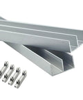 Heavy Duty Sliding Barn Door Hardware Kit With Dead Silent Rollers And Sturdy Aluminum Track Glides Like Magic For Closets And Space Dividers Super Fast Setup At Forty Seven Inches, showing aluminum track pieces and gliders.