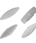 4 Pieces Toilet Seat Bumpers Replacement Kit For Quiet Close Lids, durable ABS rubber cushions shown from various angles