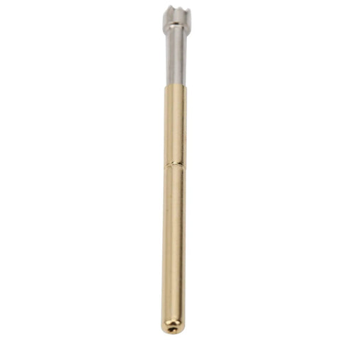 Close-up of a single brass piece from Spring Test Probe Set 100 Pieces Brass Two Millimeter Contact Pins With Nine Claws For Electronics Repair