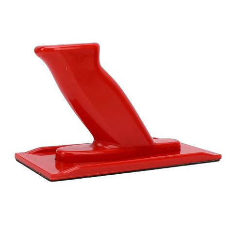 Built Tough Abs Table Saw Push Block With Angled Handle And Rock Solid Textured Grip bright red push block side view