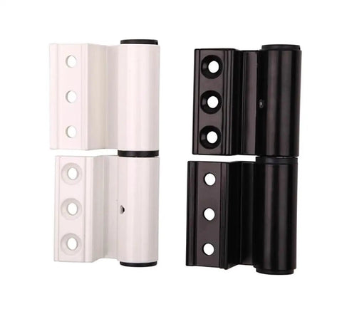 2 Pack Thickened Broken Bridge Aluminum Door And Window Hinge Set, Left And Right Beefy Built Aluminum Alloy Hinges, black and white