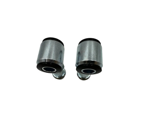 Three Quarter Inch Universal Heim Joint Rod End Kit With Chromoly Joints For Panhard And Four Link Suspension Includes Jam Nut Polyurethane Bushings Five Eighth Inch Dom Crush Sleeves Weld In Bungs For One And Quarter Inch Tube Rear Suspension, two chromoly rod ends