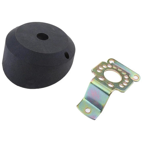 Black 20 Degree Boat Steering Bezel Kit For Outboard And Inboard Engines with angled bezel and metal bracket.