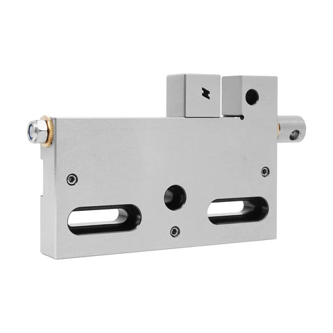 EDM Wire Cut Vise With Wrench And Storage Box Ready To Use, 0 To 3.94 Inch Stroke, side view showing adjustable slots and predrilled holes.