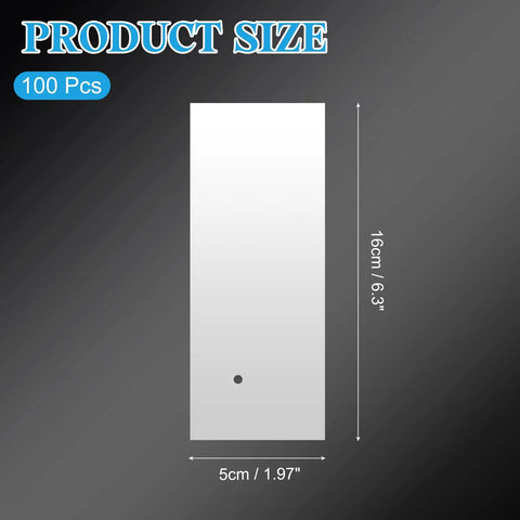 100 Pcs POF Heat Shrink Wrap Bags 6x2 Inch Clear Heat Seal Pouches For Gift Wrapping, size dimensions illustration