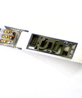Top view of Two Port Pneumatic Manifold With Attached Part And One Quarter Inch Fittings, compact, used like new
