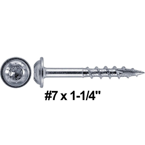 Beefy Heavy Duty Pocket Hole Screws 7 by One and One Quarter Inch Coarse Thread Torx Drive for Cabinetry and Furniture