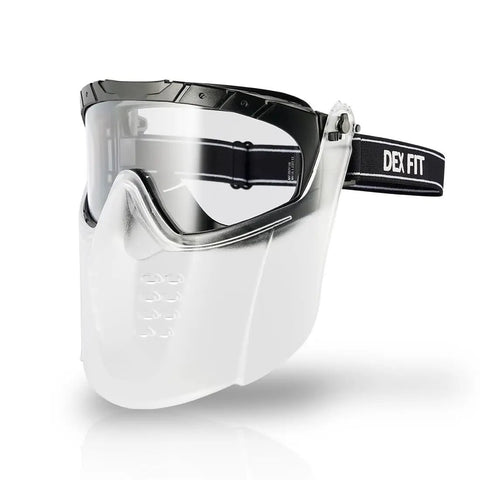 All Day Comfort Full Face Safety Goggles With Detachable Lower Shield And Anti Fog Lens, Z87.1 Impact Protection, side view