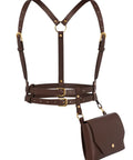 Absolutely Rad Renaissance Belt Pouch For Women, Dope Pirate Halloween Cosplay Hip Bag with adjustable brown PU leather straps.