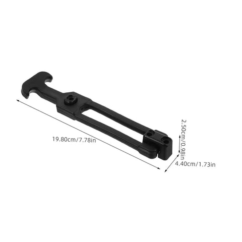 Three Sets Rubber T Handle Latches Built To Last Flexible Elastic Draw Latches showing size dimensions in black rubber