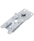 Close-up of Hidden Sofa Hinge Bracket for Sectional Connectors and Bed Holder with silver finish, iron mount design