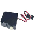 Smooth As Butter Slick Steering Servo Motor Replacement For RC Cars Plug And Play Quick Upgrade Tough Plastic Housing Beastly Torque Ready To Roll Hobby Parts, black servo motor with wire and connector.