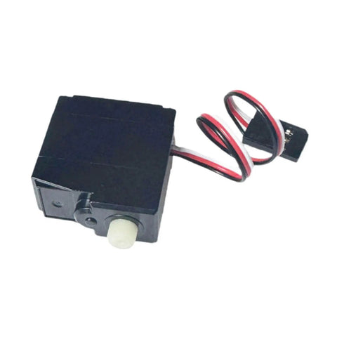 Smooth As Butter Slick Steering Servo Motor Replacement For RC Cars Plug And Play Quick Upgrade Tough Plastic Housing Beastly Torque Ready To Roll Hobby Parts, black servo motor with wire and connector.