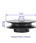 Rock Solid Cast Iron Single Groove Web Sheave Pulley with 3inch OD and 5/8inch Bore for V Belt setups.