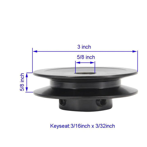Rock Solid Cast Iron Single Groove Web Sheave Pulley with 3inch OD and 5/8inch Bore for V Belt setups.