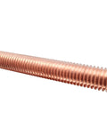 Close-up of Built To Last M8 Copper Thread Rod Set With Hex Nuts And Flat Washers 2 Rods C11000 Red Copper 8mm Thread 50mm Length Apiece