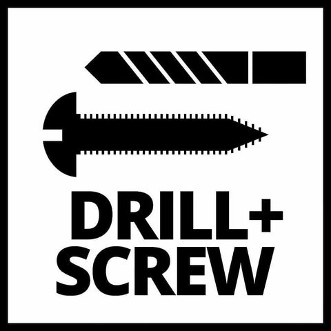 Illustration of drill and screw symbols representing Rock Solid 18V Cordless Drill Driver With Kickass 45 Nm Torque.
