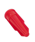 Red silicone cartridge nozzle for mastic caulking tool with resealable tube cap, spare nozzle for silicone gun sealant application kit.