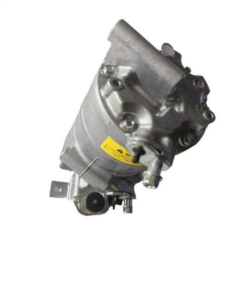 Rock Solid Hybrid Electric Auto Climate Compressor Replacement Mercedes Benz OEM A0008303204 close-up of silver compressor with mounting bracket.