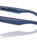 Side view of Wayfarer Reverse Low Bridge Fit Sunglasses in Transparent Navy and Dark Blue Lenses, 53 mm Bio Acetate Frame