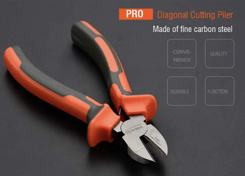 Harden Pro 6 Inch Diagonal Wire Cutters With Spring Loaded Ergonomic Handle for Easy Cuts, made of fine carbon steel for durability