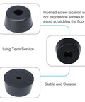 Quiet Rubber Pad Feet Bumper Washers Set of 4, Tapered 28mm x 14mm, black with screw location, stable and durable surface protectors.