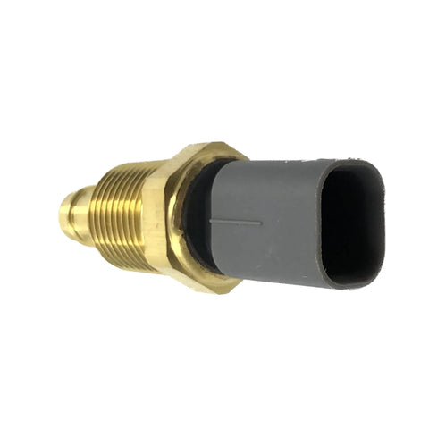 DEVMO engine coolant temperature sensor switch, brass threaded body with gray plastic connector