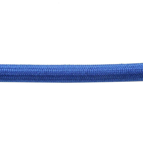 Close-up of 5 Meter Silicone Steam Hose For Ironing Systems High Pressure 4MPa Boiler Tube Replacement, blue braided texture