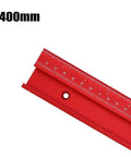45 Type T Slot Aluminum Miter Track For Router Tables And Saws, Sliding Jig Fixture, 400mm red aluminum rail close-up