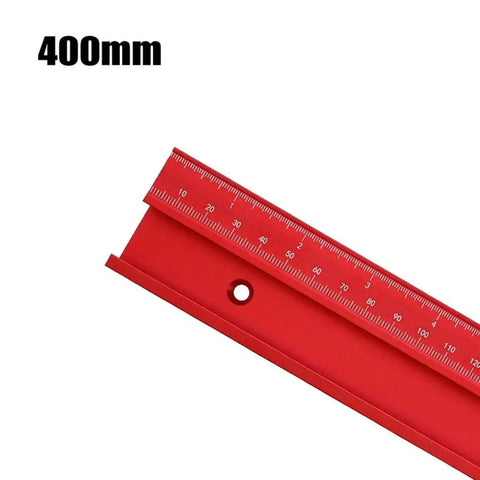 45 Type T Slot Aluminum Miter Track For Router Tables And Saws, Sliding Jig Fixture, 400mm red aluminum rail close-up