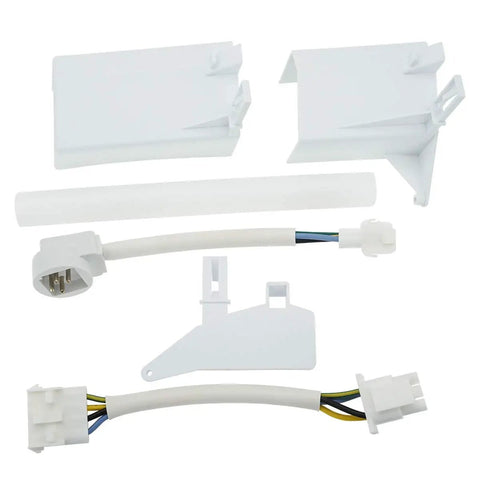 Ice Maker Replacement Kit For GE Refrigerators WR30X10061 with complete assembly, white fill cup and power cords, DIY install