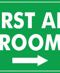 First Aid Room Tin Sign 12x8 Inch Metal Directional Safety Wall Decor With Right Arrow Green Emergency Notice Plaque