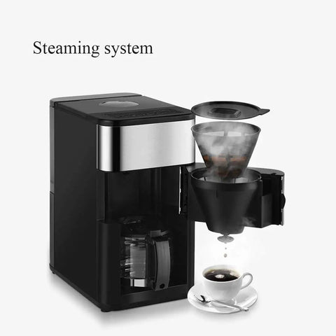 Smooth Operator Bean To Cup Coffee Maker With Built In Grinder Stainless Steel Fully Automatic Programmable Espresso Brewer with steaming system.