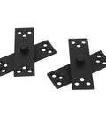 Hidden Door Pivot Hinge Concealed 360 Rotation Heavy Duty Up To 220lbs With 10 Steel Balls For Bookcase And Wooden Doors Stainless Steel Eujgoov Designed For Smooth Quiet Operation In Residential And Commercial Settings, showing two black concealed hinges with multiple holes.