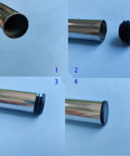 12 Pack Black Plastic End Plugs 25mm Outside Diameter 1 Inch For Round Tubes And Pipes Furniture Finishing Caps Fits 0.81 To 0.93 Inch Hole Size Keeps Ends Clean And Sleek shown in multiple stages of installation