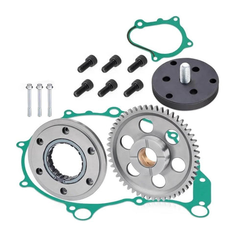 One Way Bearing Starter Clutch Kit And Puller Tool For ATV And Motorcycle YMH 660 2004 2005 Replacement Parts Fits Perfectly Easy Install Smooth Shifting Durable OEM Compatible Ideal For Quick Repairs Get You Back On The Road components including gears and gaskets